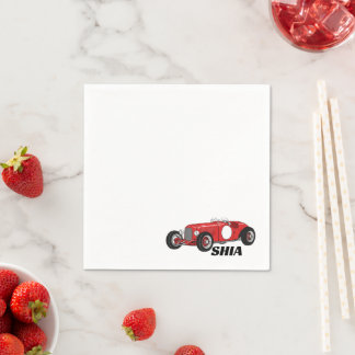 finalred Vintage car upsherin Napkins