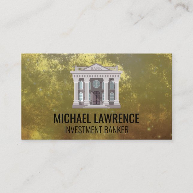 Finance Banking Logo | Gold Background Business Card (Front)