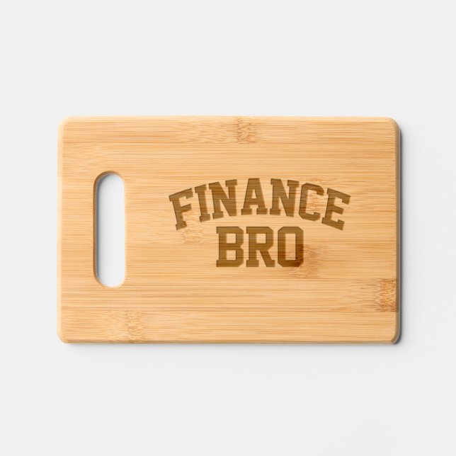 Finance Bro Funny Finance Engraved Cutting Board (Front)
