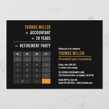 Finance Calculator Retirement Party Invitation by J32Teez at Zazzle