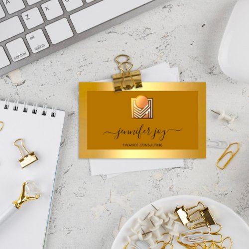 Finance Consulting Broker Gold Homey Logo QR Business Card
