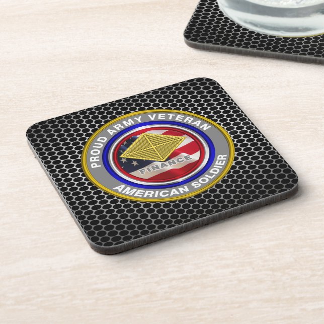 Finance Corps Veteran Beverage Coaster (Left Side)