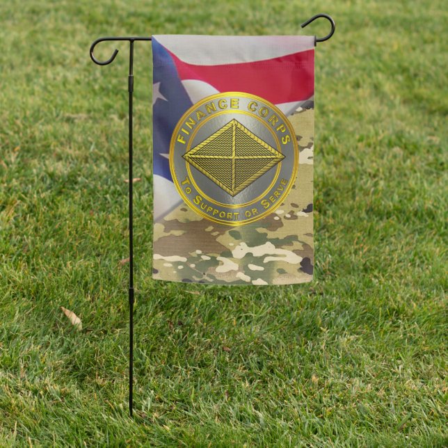 Finance Corps Veteran  Garden Flag (In SItu)