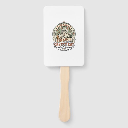 Finance Crypto Cat Finance Crypto Cat Vintage Vect Hand Fan