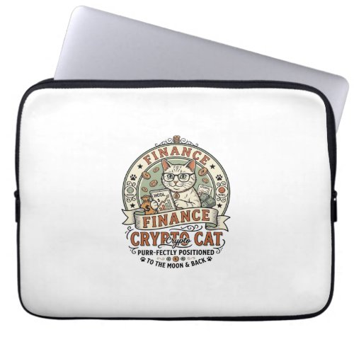 Finance Crypto Cat Finance Crypto Cat Vintage Vect Laptop Sleeve
