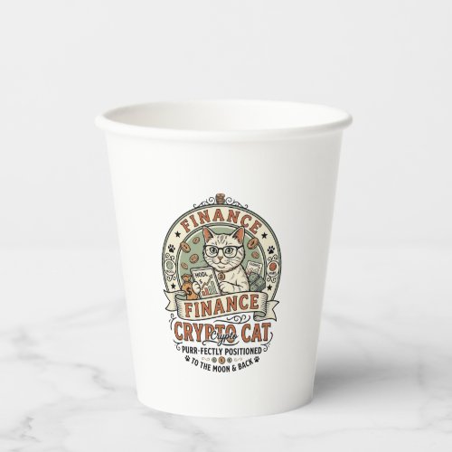 Finance Crypto Cat Finance Crypto Cat Vintage Vect Paper Cups