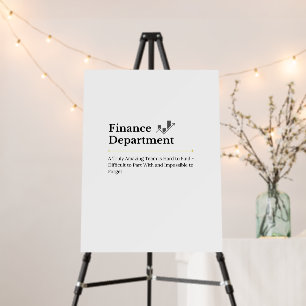 Finance Department Foam Board