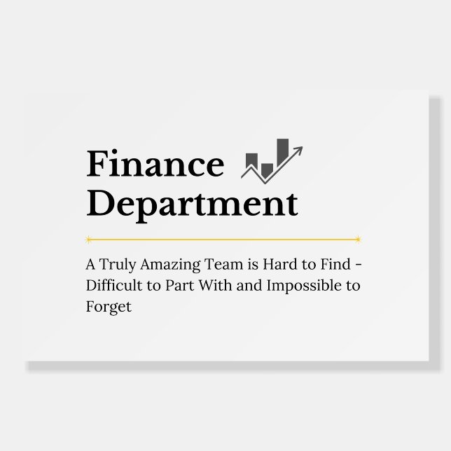Finance Department  Foam Board (Front)
