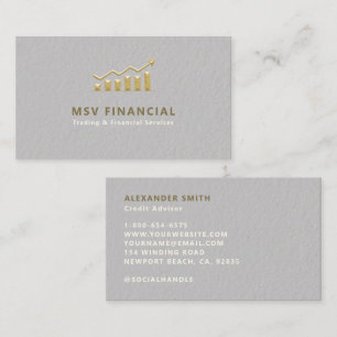 Finance Faux Embossed Gold Modern Professional Business Card