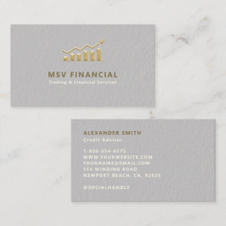 Finance Faux Embossed Gold Modern Professional Business Card