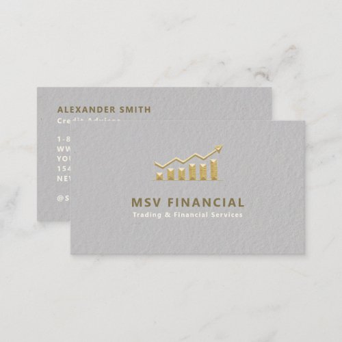 Finance Faux Embossed Gold Modern Professional Business Card