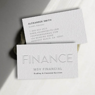 Finance Faux Embossed Modern Professional Minimal Business Card