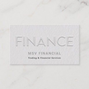 Finance Faux Embossed Modern Professional Photo Business Card