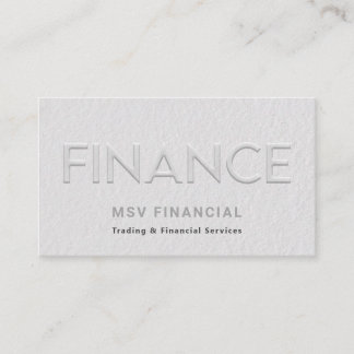Finance Faux Embossed Modern Professional Photo Business Card