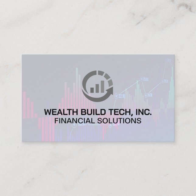 Finance Graph Logo | Stock Market Chart Business Card (Front)