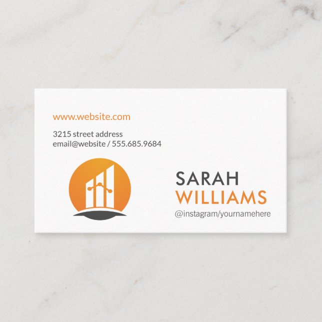 Finance Logo | Real Estate Agent | Realtor Business Card (Front)