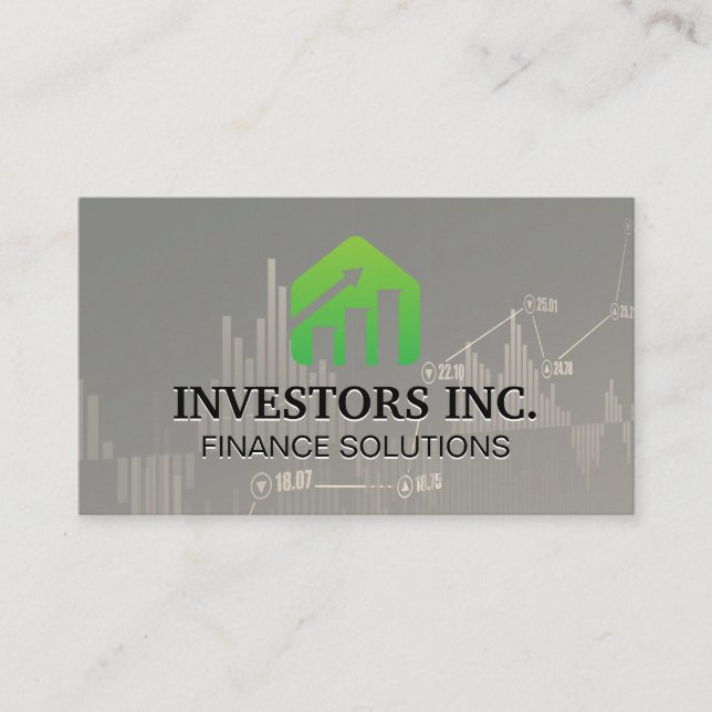 Finance Logo | Stock Market Chart Business Card (Front)