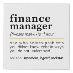 Finance Manager Definition Faux Canvas Print