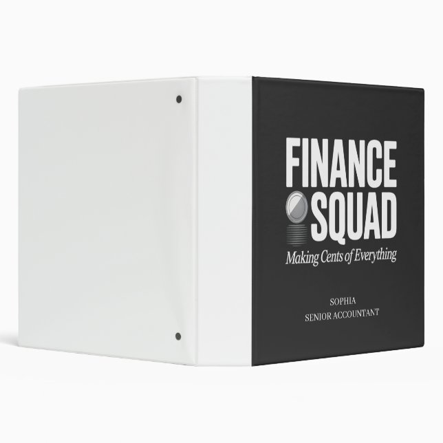 Finance Squad Custom Name Funny Office Humor  3 Ring Binder (Background)