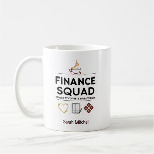 Finance Squad Personalized Coffee & Spreadsheets Mug