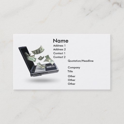 Customizable Finances, Money Business Card