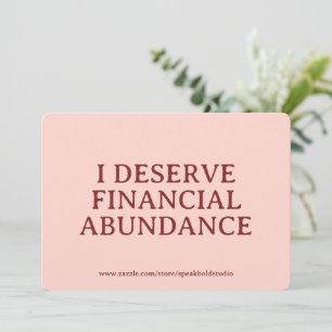 Financial Abundance Affirmation Custom Card Gift