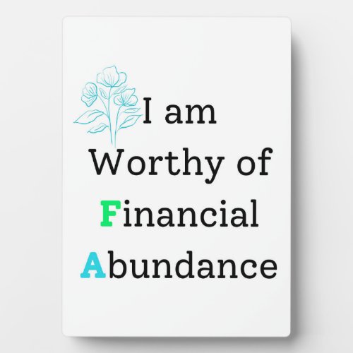 Financial Abundance  Plaque