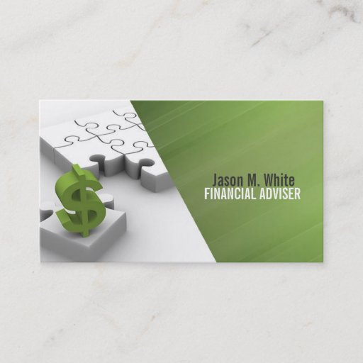 Customizable Financial Adviser, Money Consultant, Counsel Business Card Template