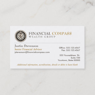 Financial Advisor Business Cards Zazzle Financial Advisor Yst Finance Comp Business Card