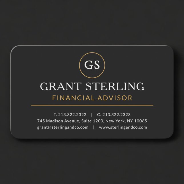 Financial Advisor Black Gold Professional Business Card (Creator Uploaded)