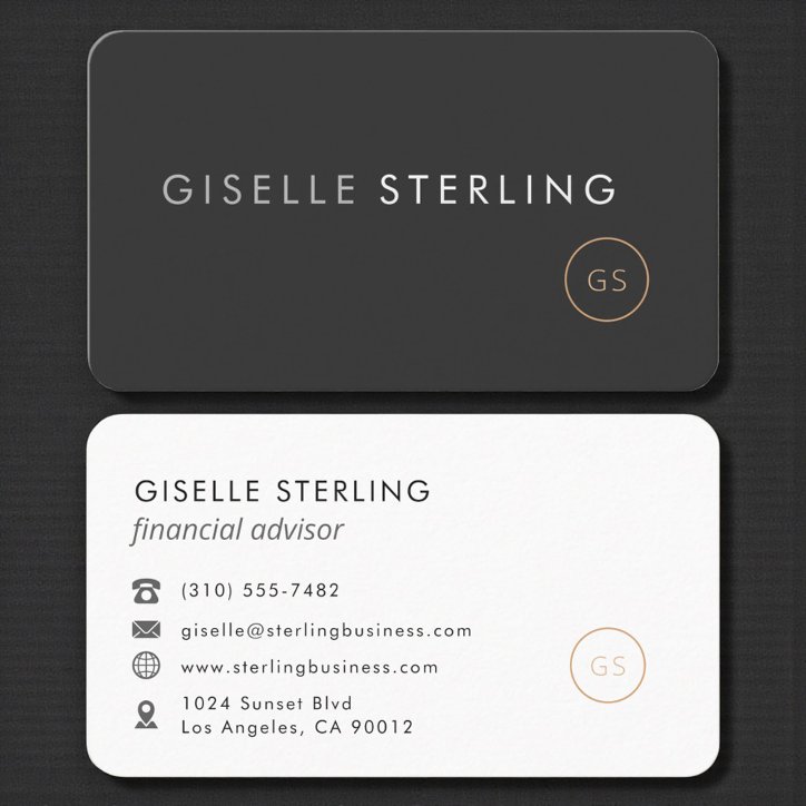 Financial Advisor Black Professional Business Card