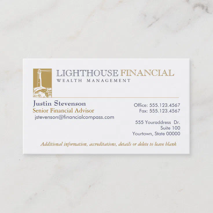 Financial Advisor Business Card Zazzle