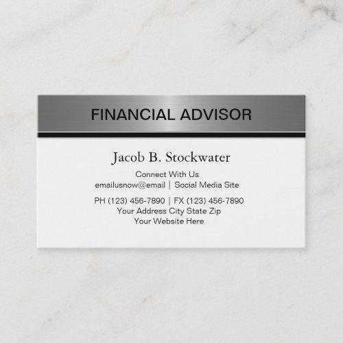 Financial Advisor Business Cards