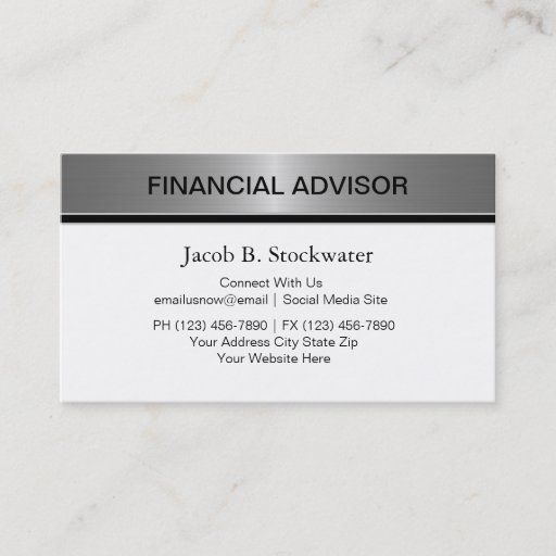 Customizable Financial Advisor Business Cards