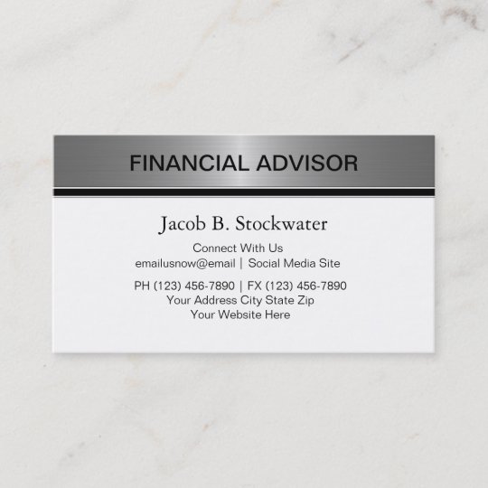 Financial Advisor Business Cards