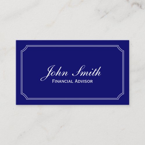 Financial Advisor Classic Blue Consultant Business Card