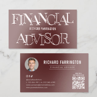 Financial Advisor Investment Banker Photo Red Raised Spot UV Business Card