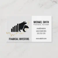 ADVISER IN STOCK MARKET VALUES BLACK ELEGANT BUSINESS CARD, Zazzle