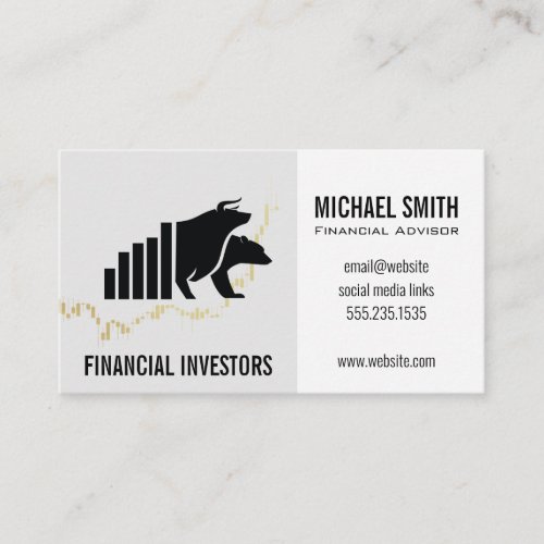Financial Advisor  Investment  Stock Market Icon Business Card