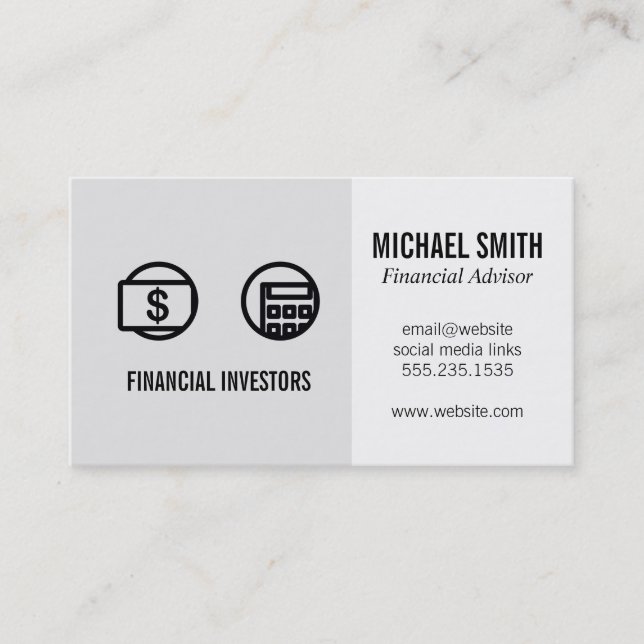 Financial Advisor | Investments | Business Card (Front)