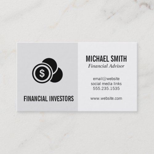 Financial Advisor  Investments Business Card