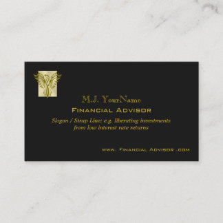 Financial Advisor luxury gold on black Phoenix Business Card
