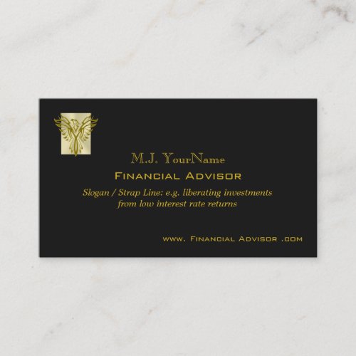 Financial Advisor luxury gold on black Phoenix Business Card