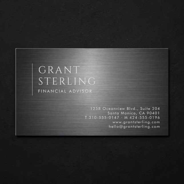 Financial Advisor Metallic Professional Business Card (Creator Uploaded)