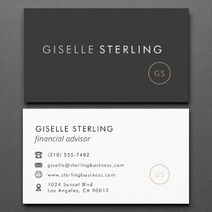 Financial Advisor Minimalist Luxury Black Business Card