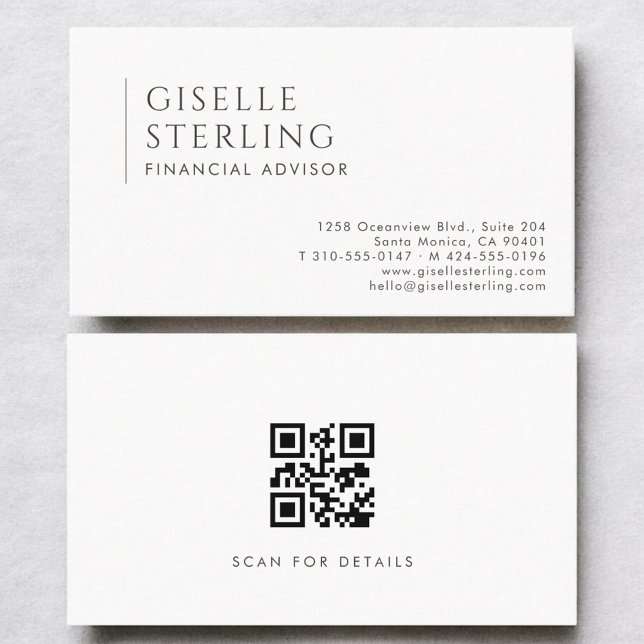 Financial Advisor Modern Professional QR Code Business Card (Creator Uploaded)
