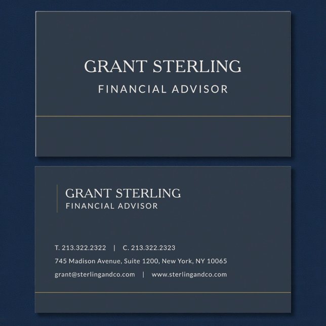 Financial Advisor Navy Blue Professional Business Card (Creator Uploaded)