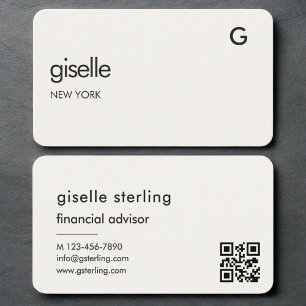 Financial Advisor Neutral QR Code Business Card