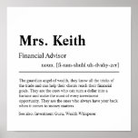 Financial Advisor Personalized Gift Poster at Zazzle