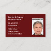 ADVISER IN STOCK MARKET VALUES BLACK ELEGANT BUSINESS CARD, Zazzle